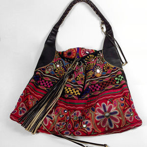 Foley + Corinna  Leather Handbag - Embroidered